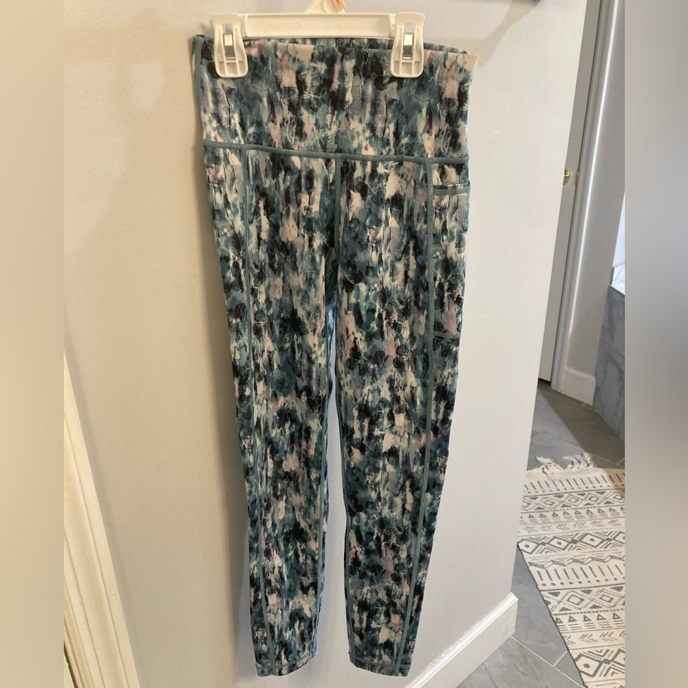 Sweaty Betty Super Sculpt 7/8 Size XXS Watercolor Floral Print Womens Leggings